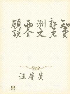 顾西洲许知意小说全文免费阅读