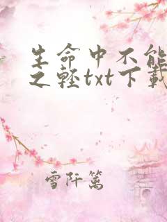 生命中不能承受之轻txt下载