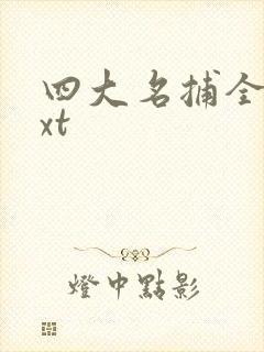 四大名捕全集txt