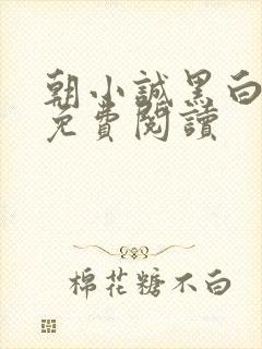 朝小诚黑白小说免费阅读