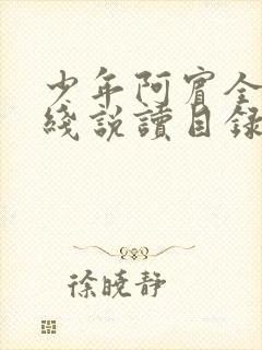 少年阿宾全文在线说读目录