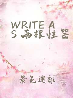 WRITE AS 两根性器 异物 肿