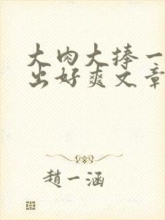 大肉大捧一进一出好爽文章