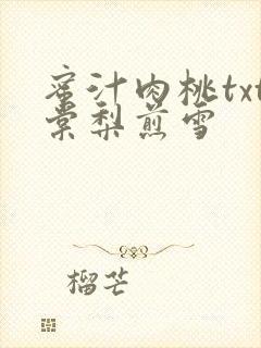 蜜汁肉桃txt棠梨煎雪