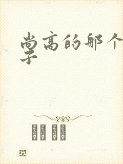 尚高的那个臭小子