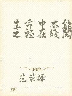 生命中不能承受之轻在线阅读