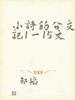 小诗的公交车日记1一15文