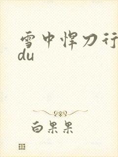 雪中悍刀行sodu