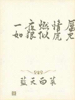 一夜燃情厉先生如狼似虎免费阅读