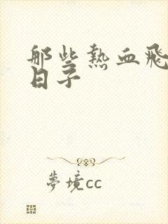 那些热血飞扬的日子