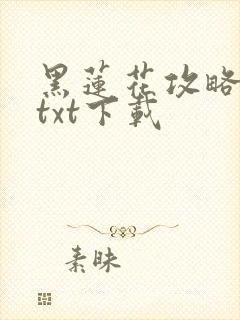 黑莲花攻略手册txt下载