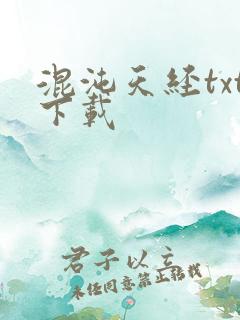 混沌天经txt下载