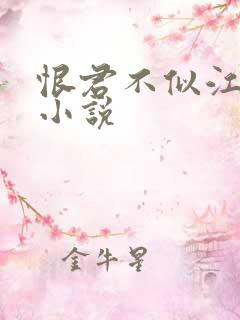 恨君不似江楼月小说