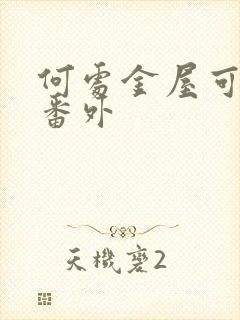 何处金屋可藏娇番外