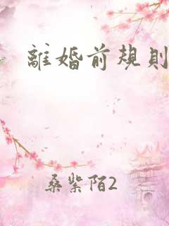 离婚前规则歌曲