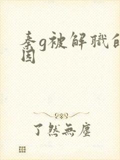 秦g被解职的原因