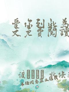 爱你到此为止全文免费阅读