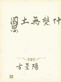 国土无双什么意思