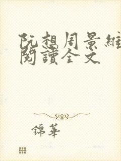 阮想周景维免费阅读全文