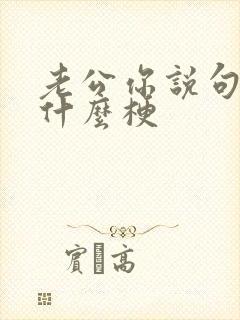 老公你说句话啊什么梗