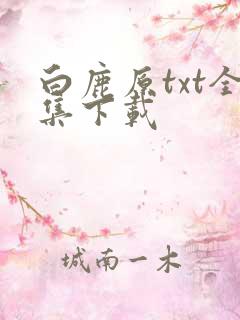 白鹿原txt全集下载