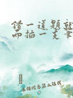 错一道题就往下面插一支笔怎么办