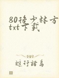 80后少林方丈txt下载