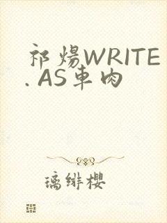 祁炀WRITE. AS车肉