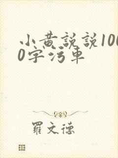 小黄说说1000字污车