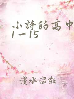 小诗的高中日记1一15