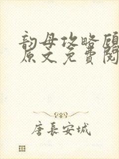 韵母攻略顾小暖原文免费阅读