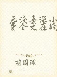 元浅秦深小说免费全文在线