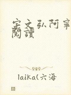 宇文弘阿宁全文阅读