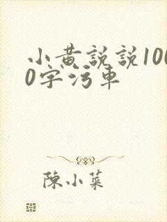 小黄说说1000字污车