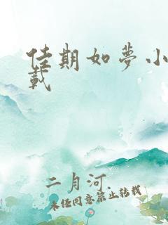 佳期如梦小说下载