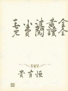 王小波黄金时代免费阅读全文