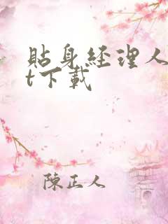 贴身经理人txt下载