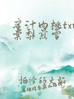 蜜汁肉桃txt棠梨煎雪