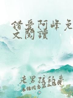 错爱阿峰免费全文阅读