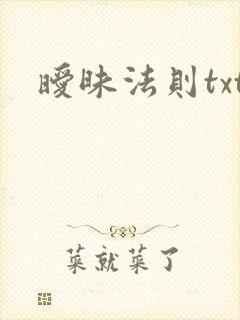 暧昧法则txt