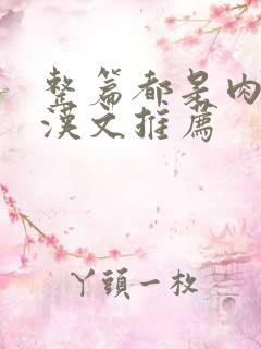 整篇都是肉的糙汉文推荐