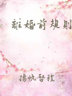 离婚前规则小说