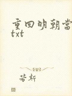重回明朝当皇帝txt