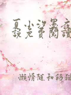 夏小汐墨夜霆小说免费阅读