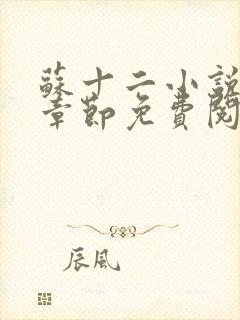 苏十二小说最新章节免费阅读全文