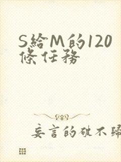 S给M的120条任务