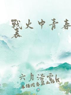 战火中青春演员表