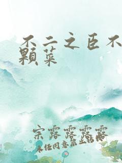 不二之臣不止是颗菜