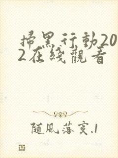 扫黑行动2022在线观看