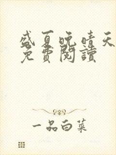 盛夏晚晴天全文免费阅读